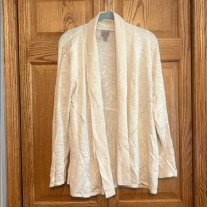 Chico's Cream Open-Front Cardigan